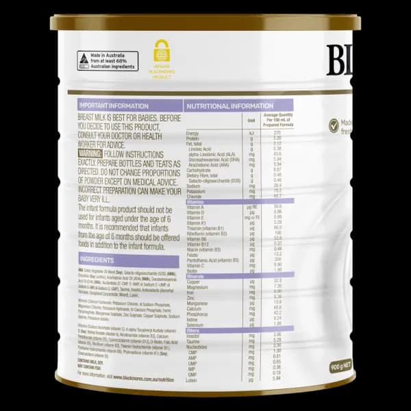 Sữa bột cho bé Blackmores Follow-on số 2 900g (6 - 12 tháng tuổi)