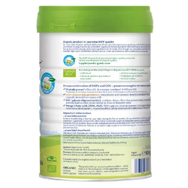 Sữa bột cho bé HiPP Organic Combiotic số 2 800g (6 - 12 tháng tuổi)