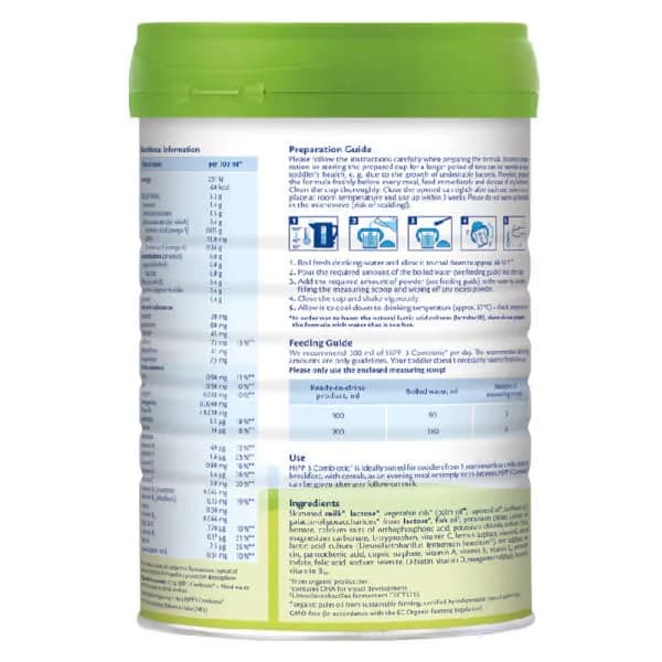 Sữa bột cho bé HiPP Organic Combiotic số 3 800g (1 - 3 tuổi)