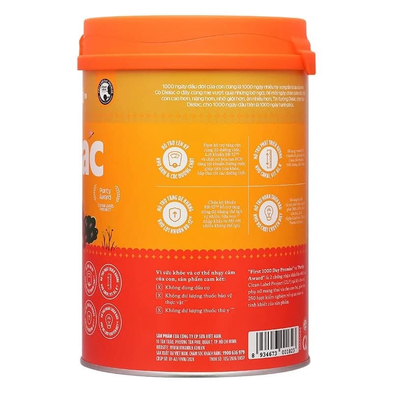 Sữa bột cho bé Vinamilk Dielac Gold 2 800g (6 - 12 tháng tuổi)