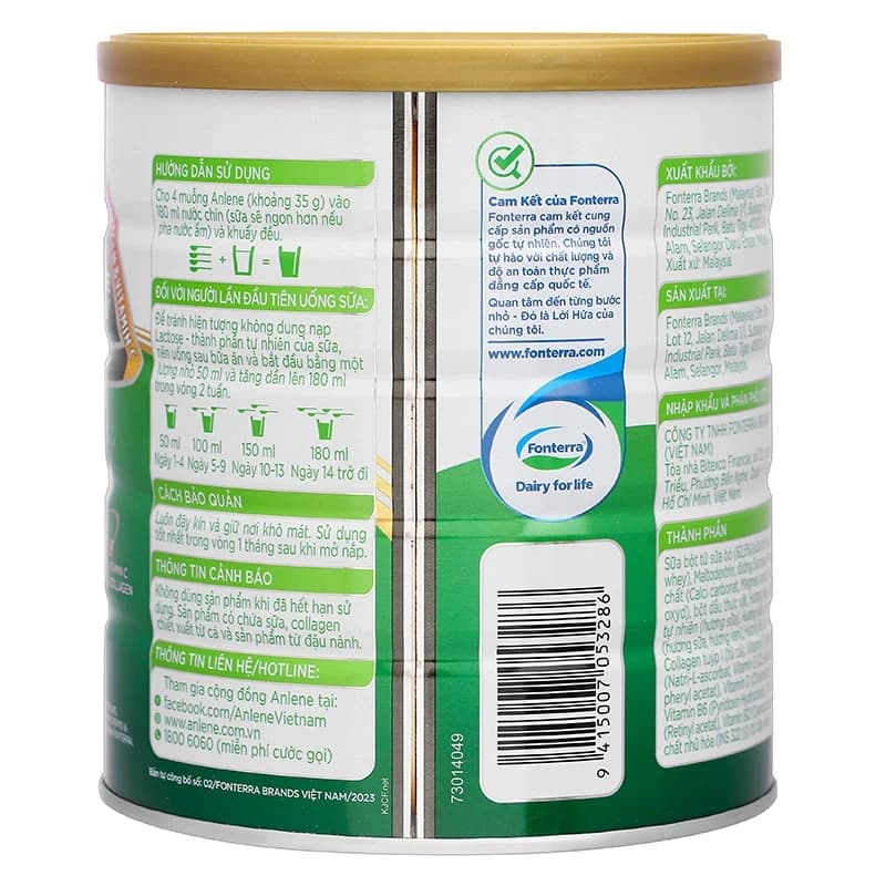 Sữa người lớn Anlene Gold 3X hương Vani 800g