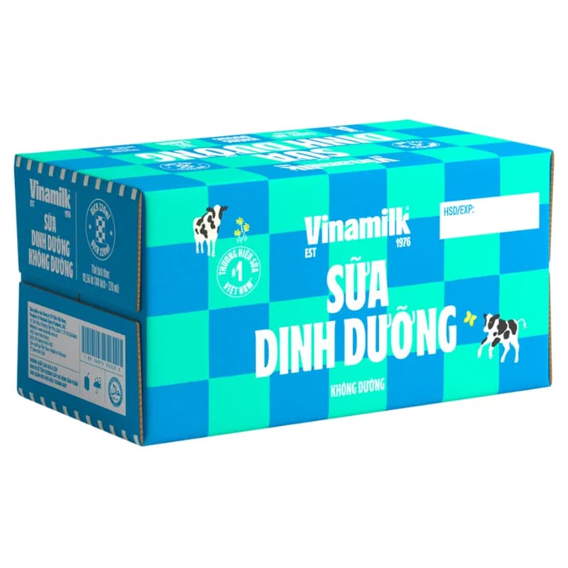 Sữa tươi Vinamilk Không đường bịch 220ml