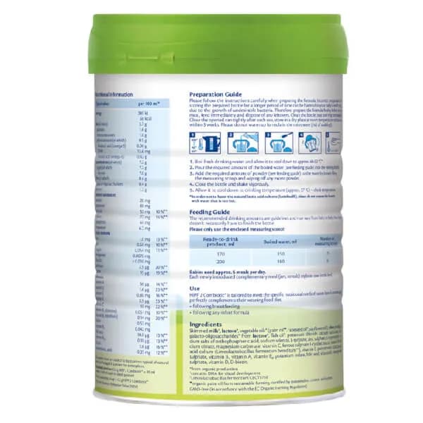 Sữa bột cho bé HiPP Organic Combiotic số 2 800g (6 - 12 tháng tuổi)