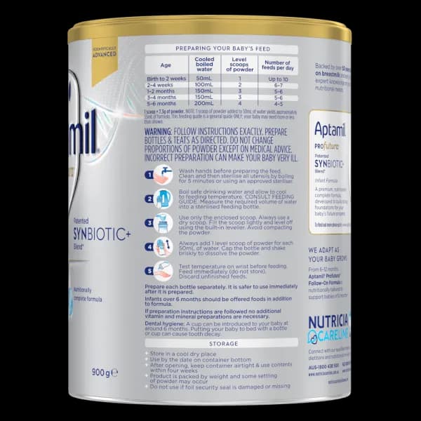 Sữa bột cho bé Aptamil Profutura Úc số 1 900g (0 - 6 tháng tuổi)