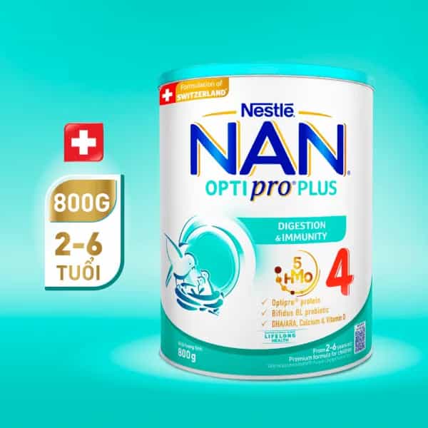 Sữa bột cho bé Nestle NAN Optipro Plus 4 800g (2 - 6 tuổi)