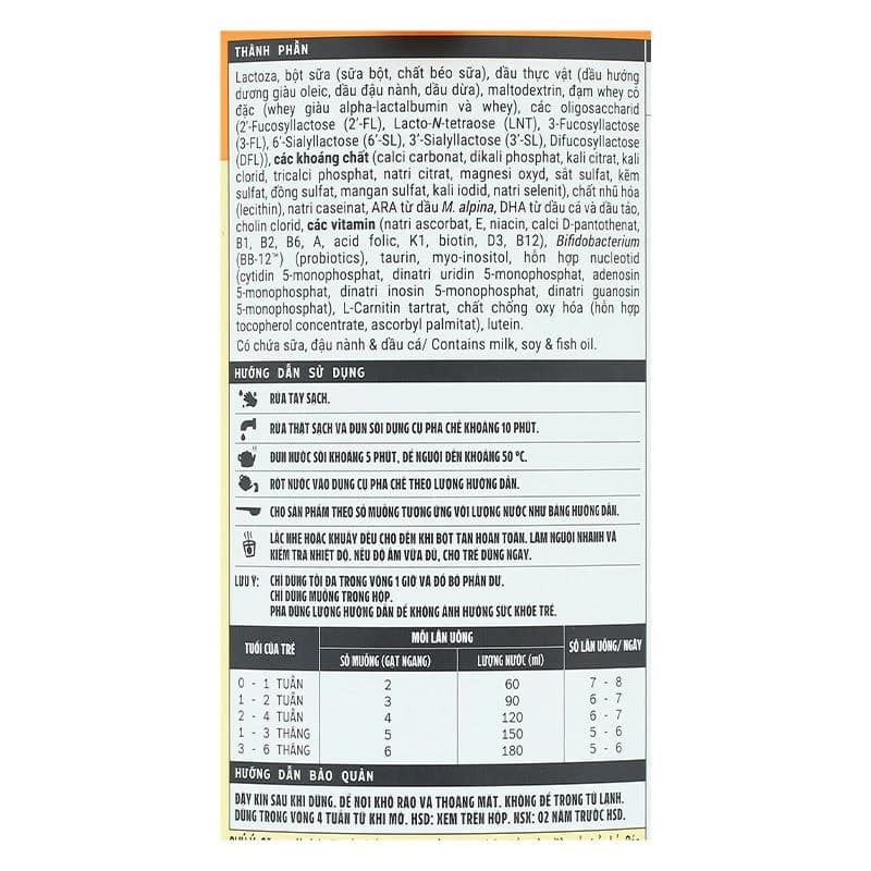 Sữa bột cho bé Vinamilk Optimum Gold 1 800g (0 - 6 tháng tuổi)