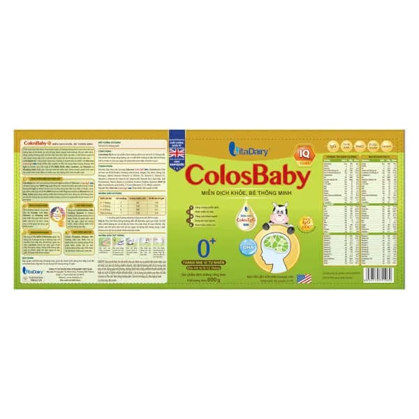 Sữa bột cho bé Colosbaby IQ Gold 0+ 800g (0 - 12 tháng tuổi)