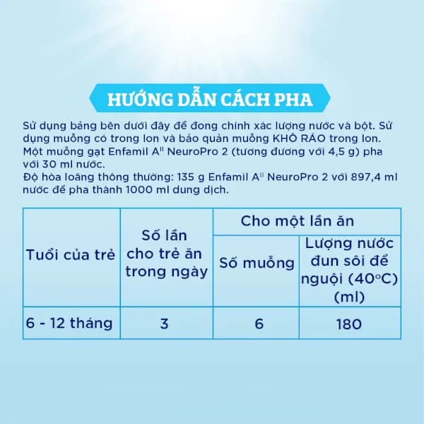 Sữa bột cho bé Enfamil A2 NeuroPro số 2 800g (Follow Up Formula, 6 - 12 tháng tuổi)