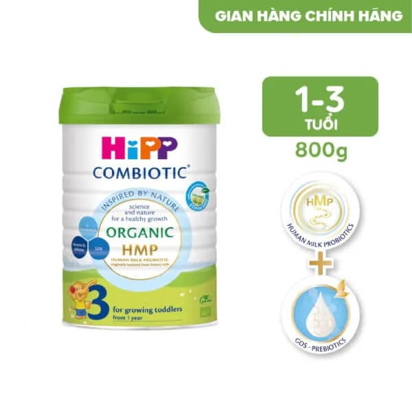 Sữa bột cho bé HiPP Organic Combiotic số 3 800g (1 - 3 tuổi)