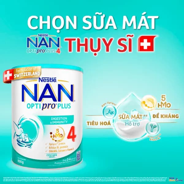 Sữa bột cho bé Nestle NAN Optipro Plus 4 800g (2 - 6 tuổi)