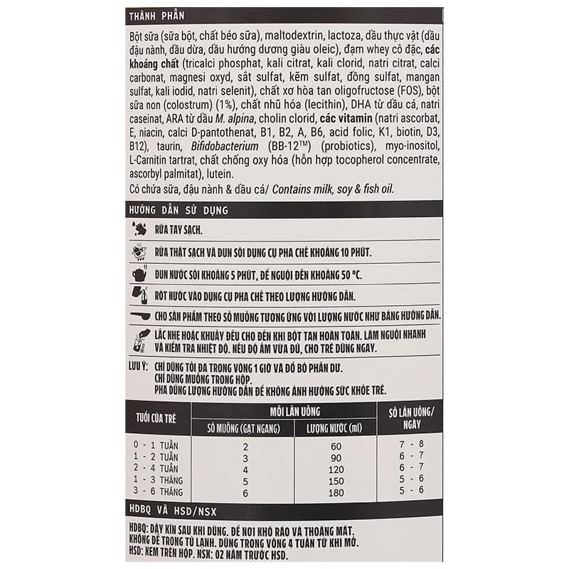 Sữa bột cho bé Vinamilk Dielac Gold 1 800g (0 - 6 tháng tuổi)