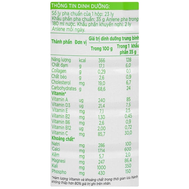 Sữa người lớn Anlene Gold 3X hương Vani 800g