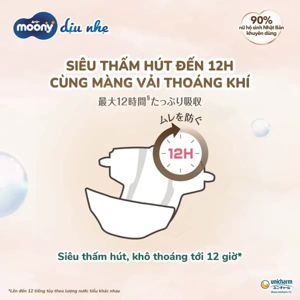 Tã dán Moony Natural / Moony Dịu nhẹ size NEWBORN (62 + 4 miếng)