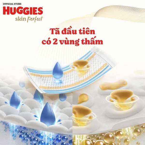Tã dán sơ sinh Huggies Skin Perfect size S (80 miếng, 4 - 8kg)