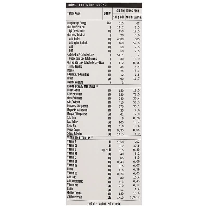 Sữa bột cho bé Vinamilk Dielac Gold 1 800g (0 - 6 tháng tuổi)