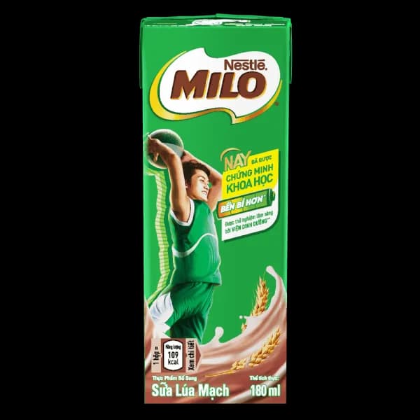 Sữa lúa mạch Nestlé Milo 180ml (lốc 4 hộp)