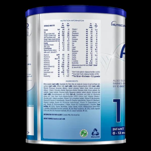 Sữa bột cho bé Aptamil Profutura Cesarbiotik New Zealand số 1 380g (0 - 12 tháng tuổi)