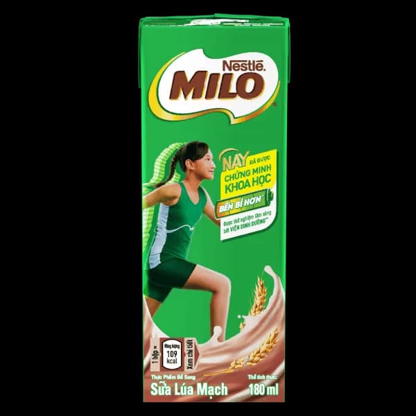 Sữa lúa mạch Nestlé Milo 180ml (lốc 4 hộp)