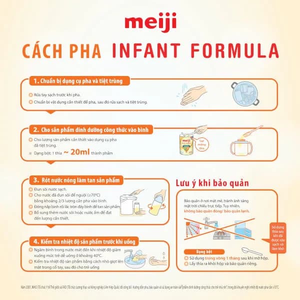 Sữa bột cho bé Meiji Infant Formula 800g (0 - 12 tháng tuổi)