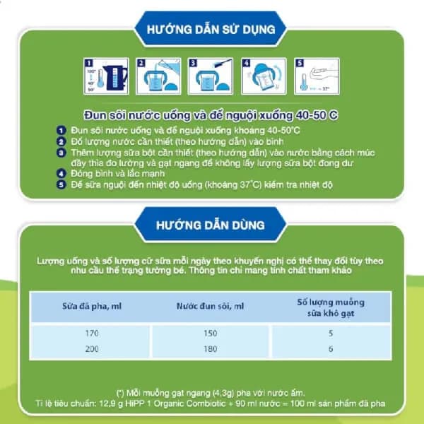 Sữa bột cho bé HiPP Organic Combiotic số 2 800g (6 - 12 tháng tuổi)