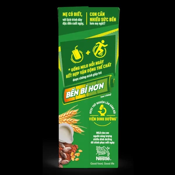 Sữa lúa mạch Nestlé Milo 180ml (lốc 4 hộp)